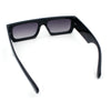 Narrow Rectangle Flat Top Horn Rim Thick Temple Plastic Sunglasses