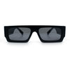 Narrow Rectangle Flat Top Horn Rim Thick Temple Plastic Sunglasses