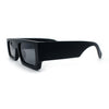 Narrow Rectangle Flat Top Horn Rim Thick Temple Plastic Sunglasses