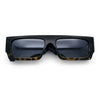 Narrow Rectangle Flat Top Horn Rim Thick Temple Plastic Sunglasses