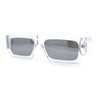Narrow Rectangle Flat Top Horn Rim Thick Temple Plastic Sunglasses