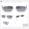 Narrow Rectangle Flat Top Horn Rim Thick Temple Plastic Sunglasses