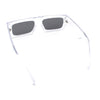 Narrow Rectangle Flat Top Horn Rim Thick Temple Plastic Sunglasses