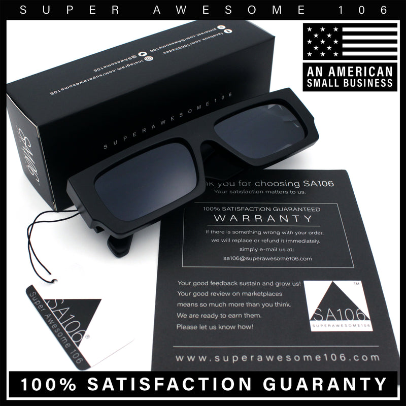 Narrow Rectangle Flat Top Horn Rim Thick Temple Plastic Sunglasses