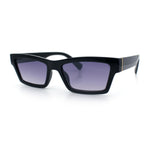Hipster Dad Fashion Narrow Rectangle Thick Plastic Horn Rim Sunglasses