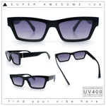 Hipster Dad Fashion Narrow Rectangle Thick Plastic Horn Rim Sunglasses