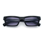 Hipster Dad Fashion Narrow Rectangle Thick Plastic Horn Rim Sunglasses