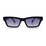 Hipster Dad Fashion Narrow Rectangle Thick Plastic Horn Rim Sunglasses