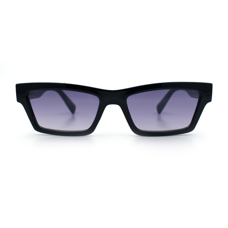 Hipster Dad Fashion Narrow Rectangle Thick Plastic Horn Rim Sunglasses