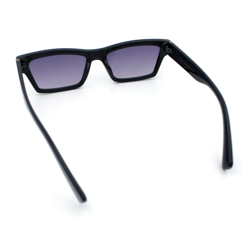 Hipster Dad Fashion Narrow Rectangle Thick Plastic Horn Rim Sunglasses