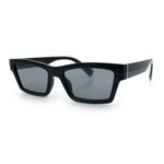 Hipster Dad Fashion Narrow Rectangle Thick Plastic Horn Rim Sunglasses