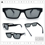 Hipster Dad Fashion Narrow Rectangle Thick Plastic Horn Rim Sunglasses