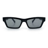 Hipster Dad Fashion Narrow Rectangle Thick Plastic Horn Rim Sunglasses
