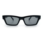 Hipster Dad Fashion Narrow Rectangle Thick Plastic Horn Rim Sunglasses