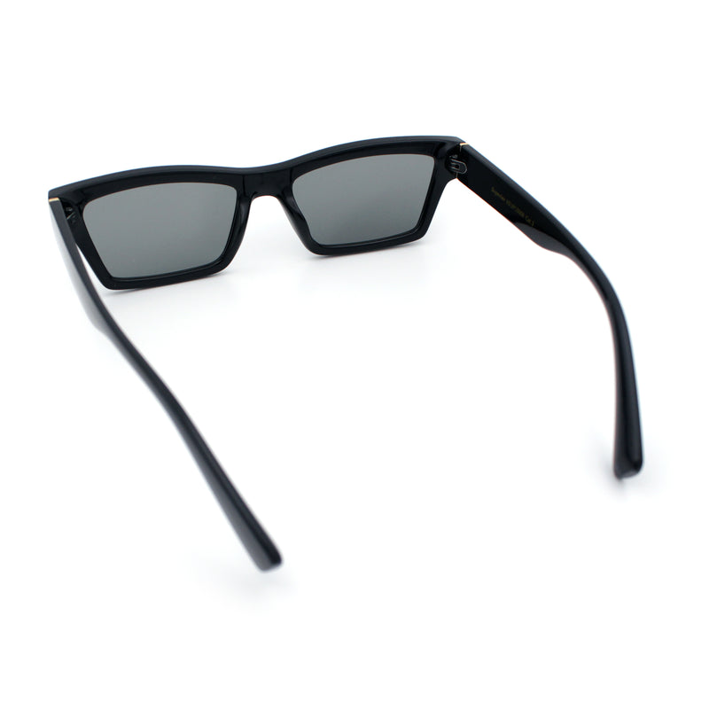 Hipster Dad Fashion Narrow Rectangle Thick Plastic Horn Rim Sunglasses