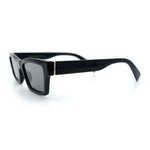 Hipster Dad Fashion Narrow Rectangle Thick Plastic Horn Rim Sunglasses
