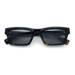 Hipster Dad Fashion Narrow Rectangle Thick Plastic Horn Rim Sunglasses