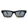 Hipster Dad Fashion Narrow Rectangle Thick Plastic Horn Rim Sunglasses