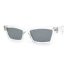 Hipster Dad Fashion Narrow Rectangle Thick Plastic Horn Rim Sunglasses