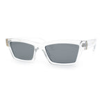 Hipster Dad Fashion Narrow Rectangle Thick Plastic Horn Rim Sunglasses