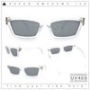 Hipster Dad Fashion Narrow Rectangle Thick Plastic Horn Rim Sunglasses
