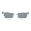 Hipster Dad Fashion Narrow Rectangle Thick Plastic Horn Rim Sunglasses