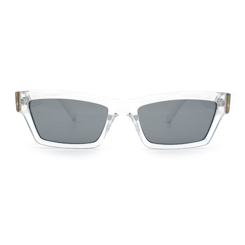 Hipster Dad Fashion Narrow Rectangle Thick Plastic Horn Rim Sunglasses