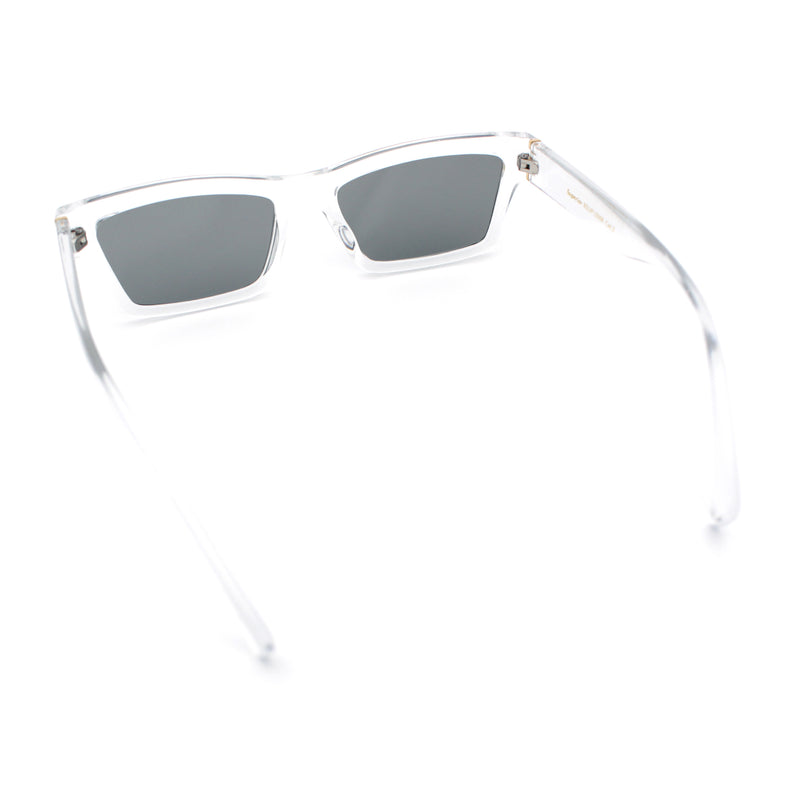 Hipster Dad Fashion Narrow Rectangle Thick Plastic Horn Rim Sunglasses