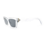 Hipster Dad Fashion Narrow Rectangle Thick Plastic Horn Rim Sunglasses
