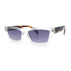Hipster Dad Fashion Narrow Rectangle Thick Plastic Horn Rim Sunglasses