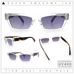 Hipster Dad Fashion Narrow Rectangle Thick Plastic Horn Rim Sunglasses