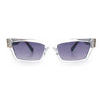 Hipster Dad Fashion Narrow Rectangle Thick Plastic Horn Rim Sunglasses