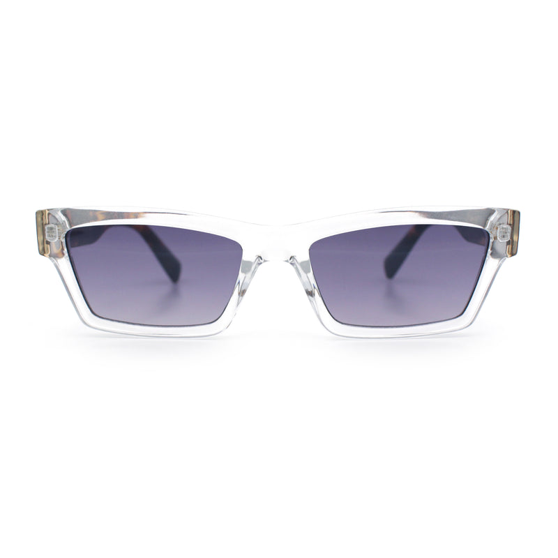 Hipster Dad Fashion Narrow Rectangle Thick Plastic Horn Rim Sunglasses