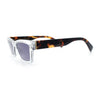 Hipster Dad Fashion Narrow Rectangle Thick Plastic Horn Rim Sunglasses