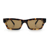 Hipster Dad Fashion Narrow Rectangle Thick Plastic Horn Rim Sunglasses