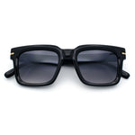 Gentlemanly Retro Thick Horn Rim Oversized Plastic Fashion Sunglasses
