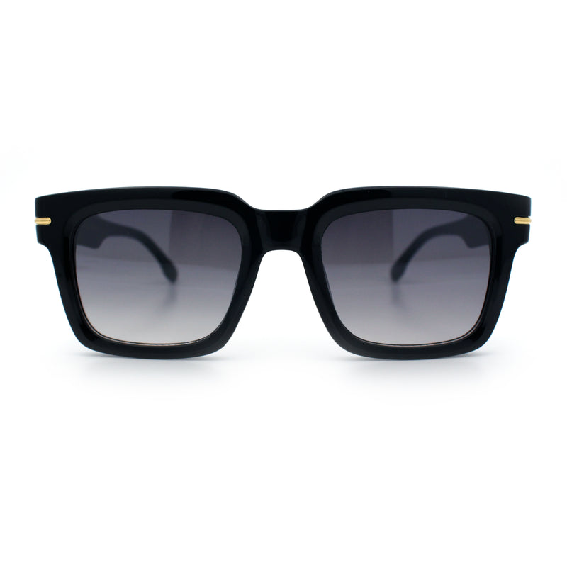 Gentlemanly Retro Thick Horn Rim Oversized Plastic Fashion Sunglasses