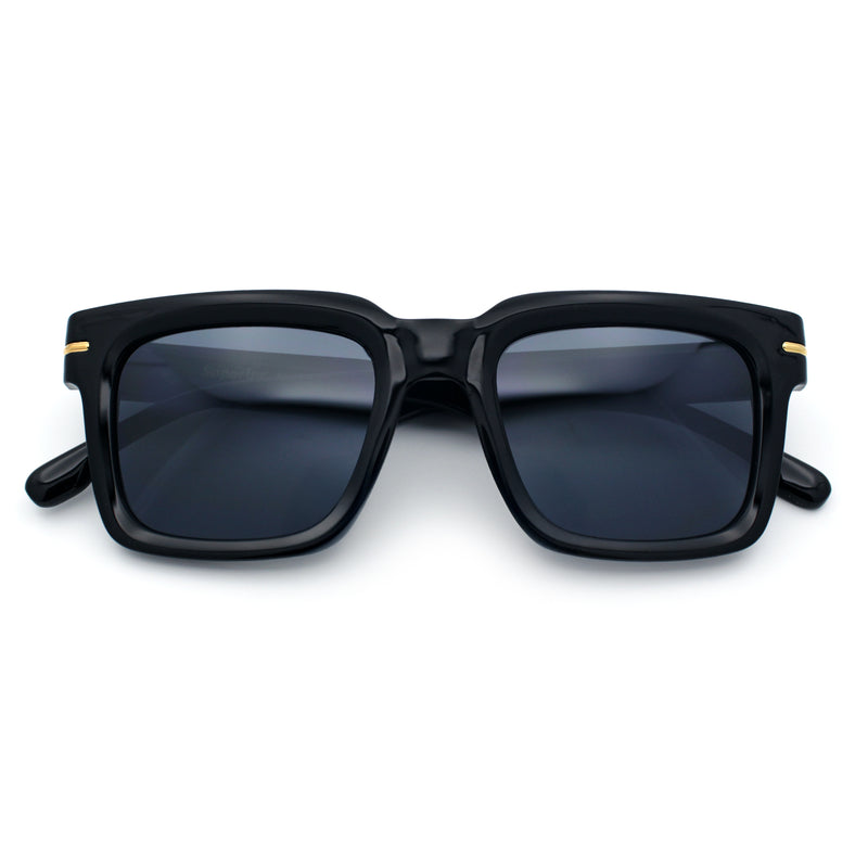 Gentlemanly Retro Thick Horn Rim Oversized Plastic Fashion Sunglasses