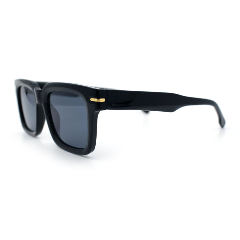 Gentlemanly Retro Thick Horn Rim Oversized Plastic Fashion Sunglasses