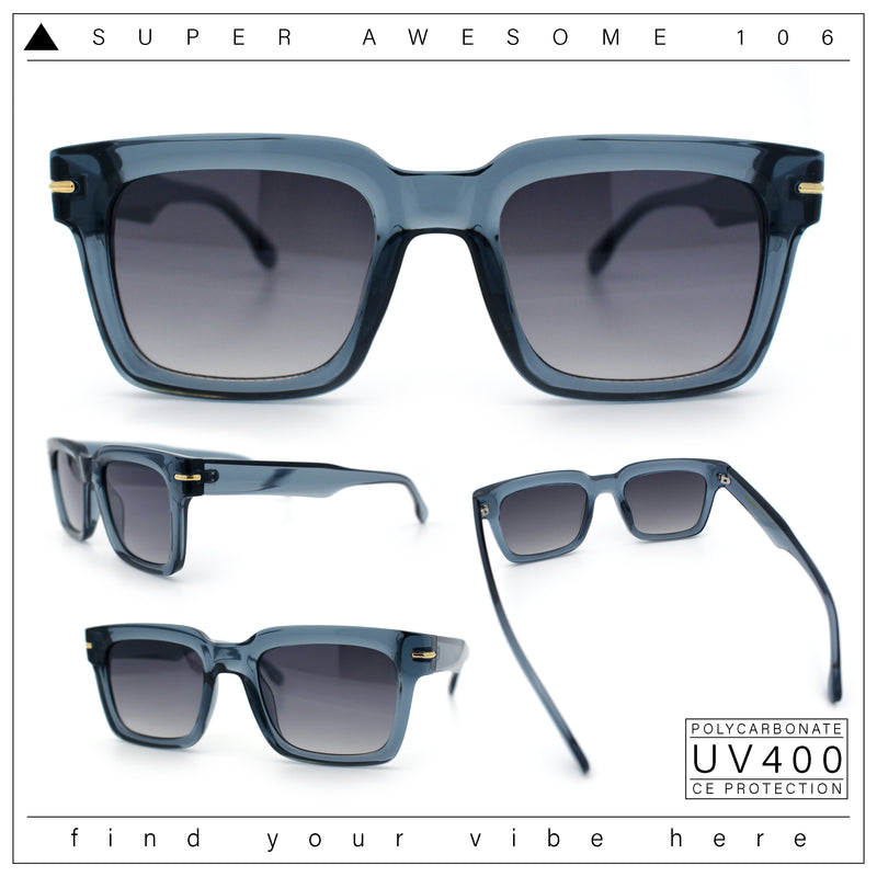 Gentlemanly Retro Thick Horn Rim Oversized Plastic Fashion Sunglasses