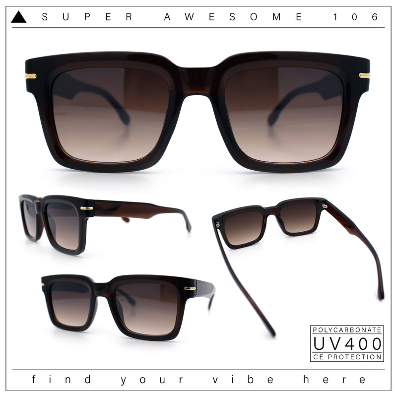 Gentlemanly Retro Thick Horn Rim Oversized Plastic Fashion Sunglasses