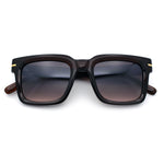 Gentlemanly Retro Thick Horn Rim Oversized Plastic Fashion Sunglasses