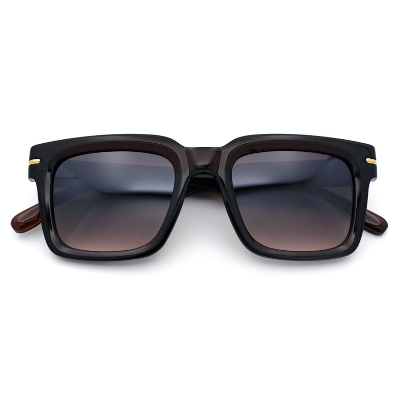 Gentlemanly Retro Thick Horn Rim Oversized Plastic Fashion Sunglasses