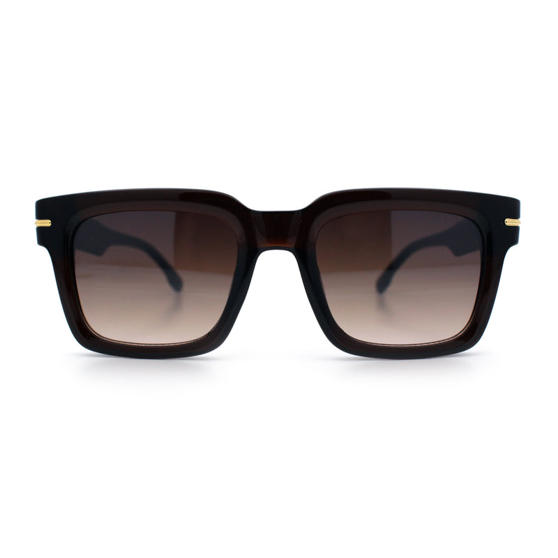 Gentlemanly Retro Thick Horn Rim Oversized Plastic Fashion Sunglasses