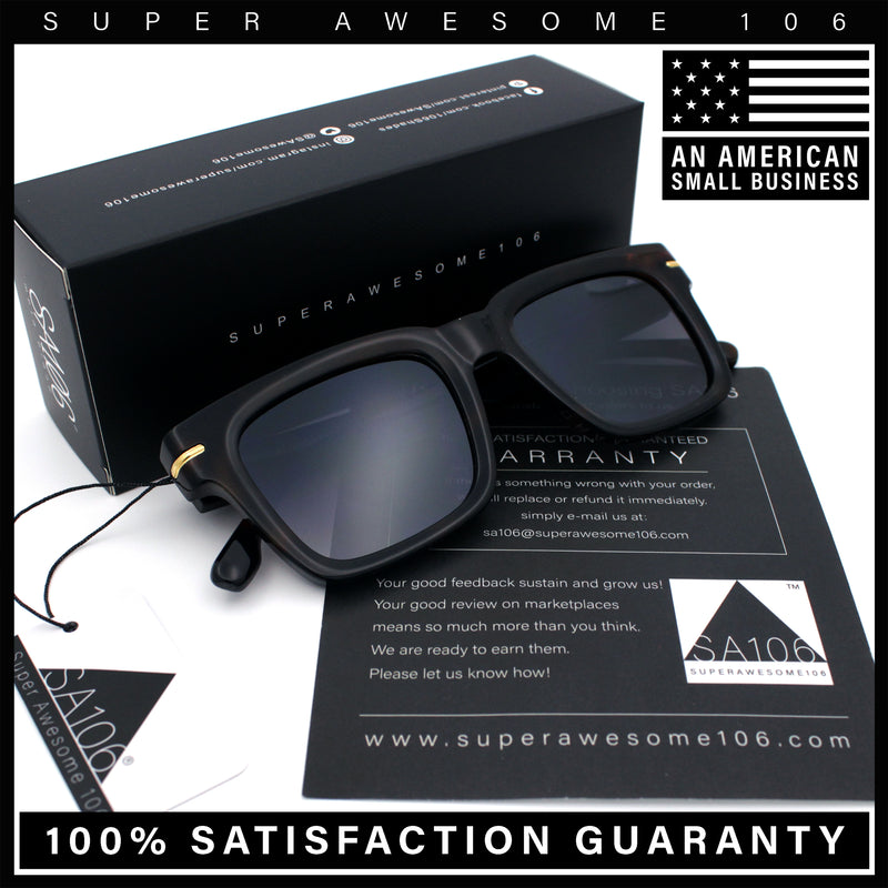 Gentlemanly Retro Thick Horn Rim Oversized Plastic Fashion Sunglasses