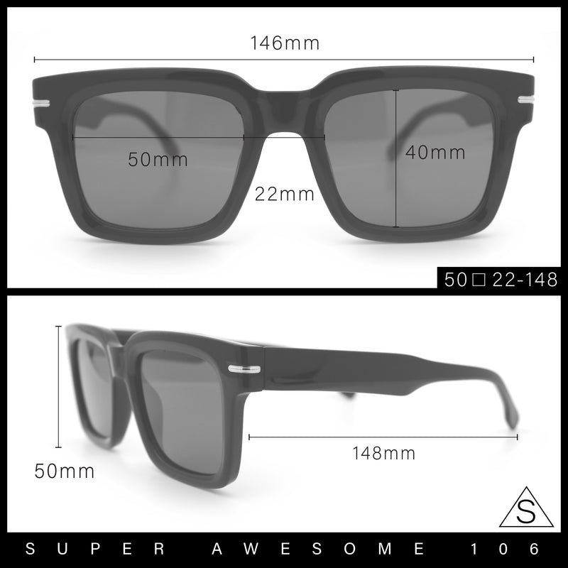 Gentlemanly Retro Thick Horn Rim Oversized Plastic Fashion Sunglasses