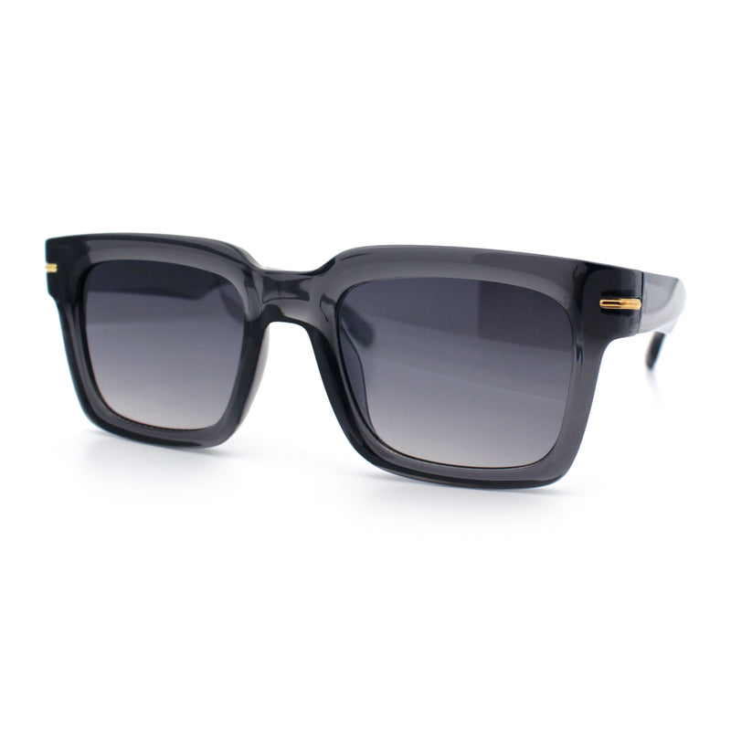 Gentlemanly Retro Thick Horn Rim Oversized Plastic Fashion Sunglasses