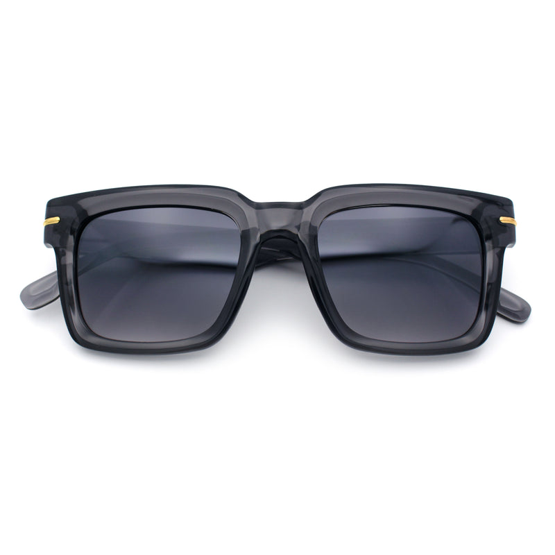 Gentlemanly Retro Thick Horn Rim Oversized Plastic Fashion Sunglasses