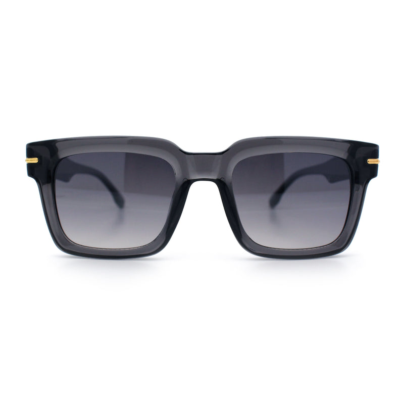 Gentlemanly Retro Thick Horn Rim Oversized Plastic Fashion Sunglasses