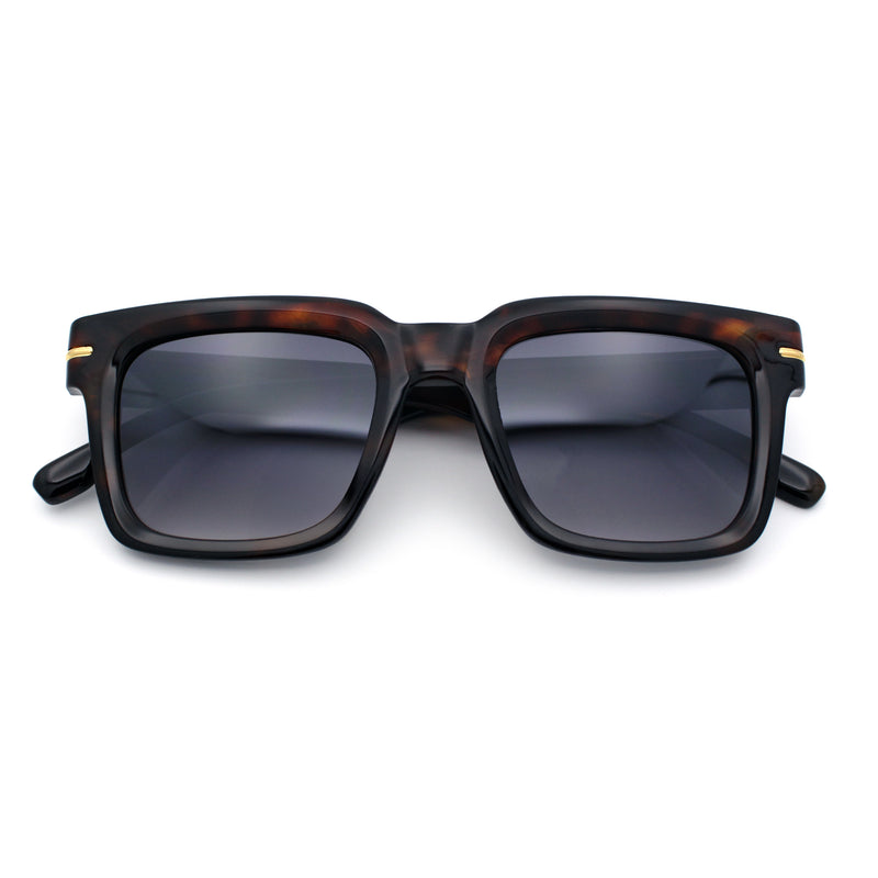 Gentlemanly Retro Thick Horn Rim Oversized Plastic Fashion Sunglasses